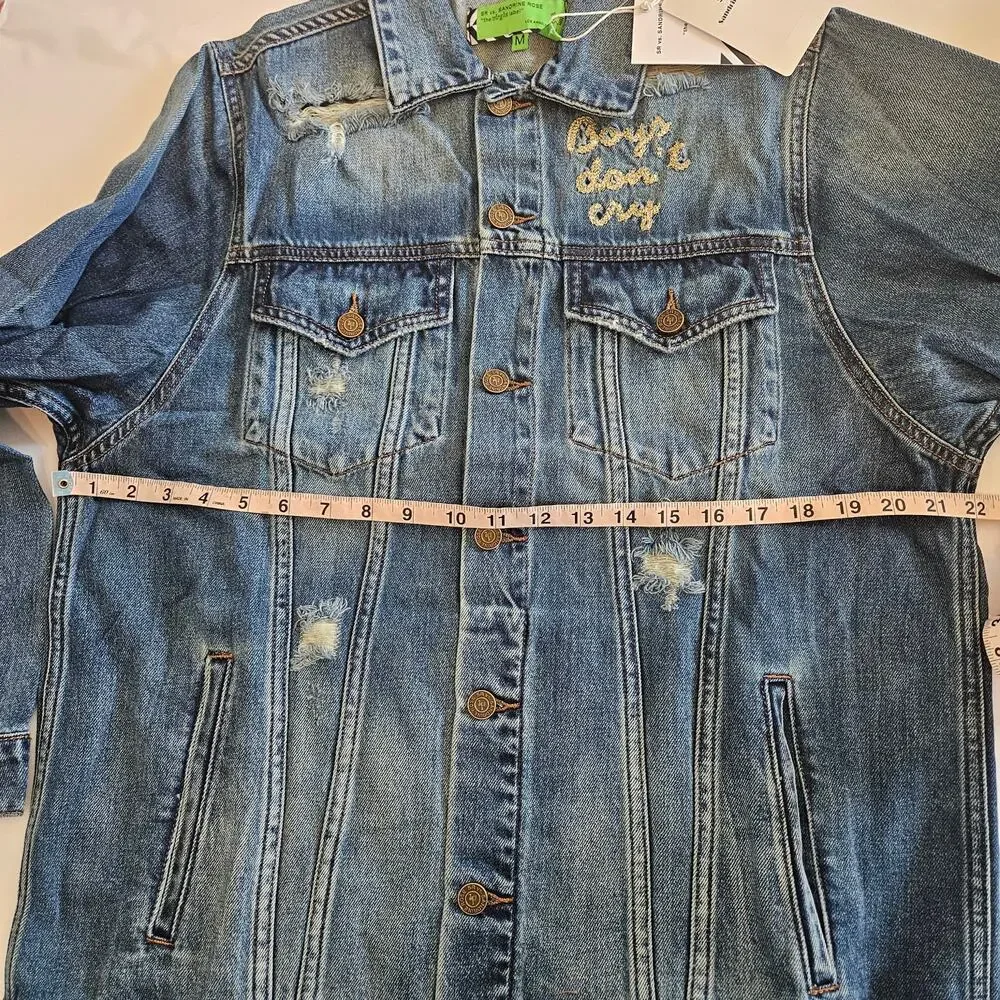 Sandrine Rose x Free People Boys Don’t Cry Boyfriend Jean Jacket Size Medium - Picture 6 of 6